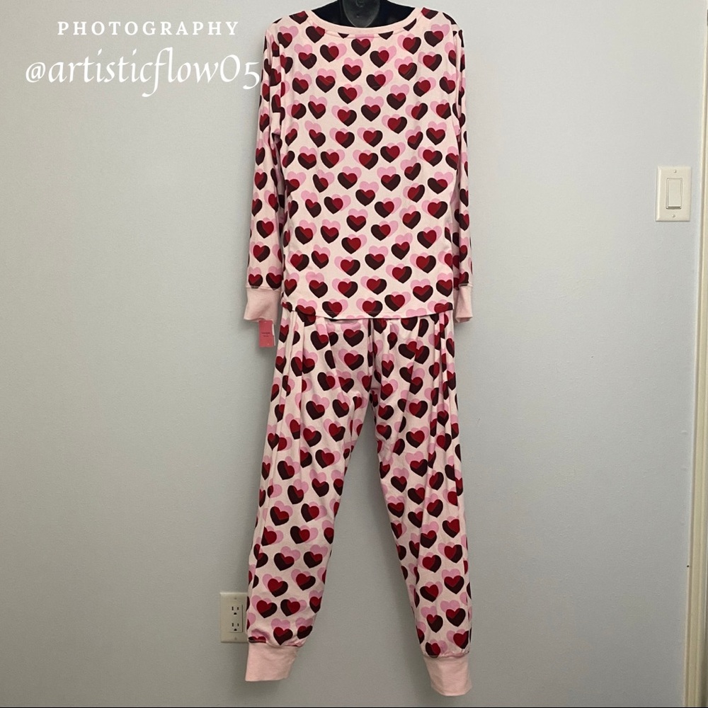 NEW! Kate Spade Double Heart Jogger PJ Set - Picture 4 of 10